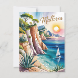 Cartão Postal Cor d'água da pintura de Maiorca Aquarell