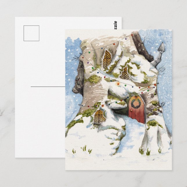 Cartão Postal Cor d'água do inverno. (Frente/Verso)