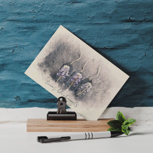 Cartão Postal Cor d'água esboçada do modelo Bluebonnet