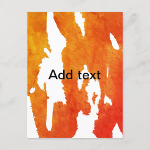 Cartão Postal Cor d'água laranja amarela adicionar texto pintura