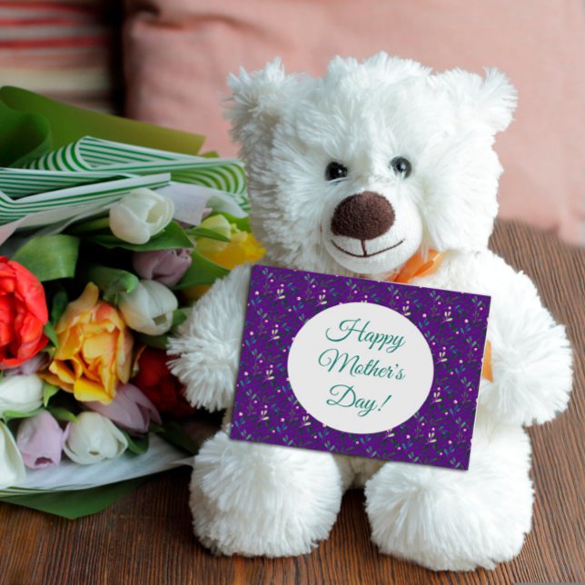 Cartão Postal Cor d'água verde-dia de as mães (Criador carregado)