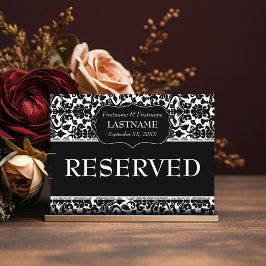 Cartão Postal Cor damasco de Sinal de Mesa RESERVADA