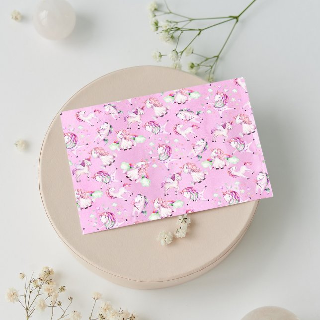 Cartão Postal Cor de Água do Arco-Íris Rosa Cinza-Rosa (Cute Girly Pink Unicorn Rainbow Watercolor )