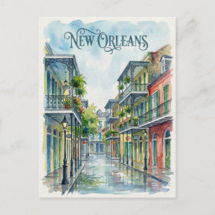 Cartão Postal cor de água Nova Orleans Louisiana