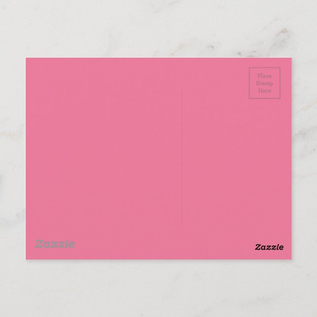 Cartão Postal Cor de fundo rosa (Verso)