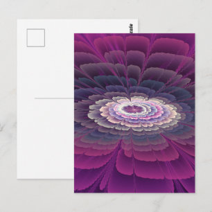 Cartão Postal Cor-de-rosa Abstrato, cor-de-rosa, com flor em gre