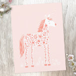 Cartão Postal Cor-de-rosa-rosa-azul-Unicórnio mágico<br><div class="desc">Um design cor-de-rosa branco e mágico unicórnio. Arte original de Nic Squirrell.</div>
