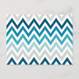 Cartão Postal Cor Designs Geométricos Brancos Azul