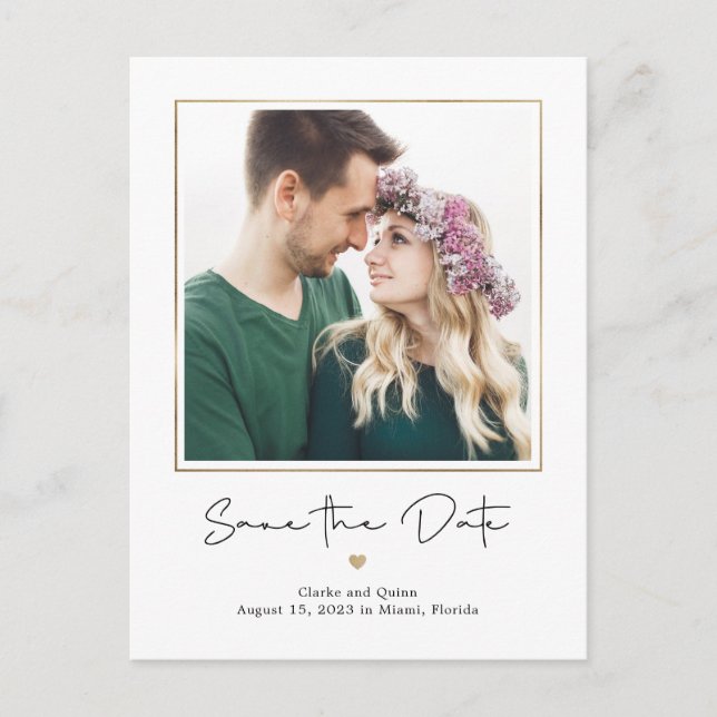 Cartão Postal COR EDITÁVEL DA Galeria de Mod Salve a Data (Frente)