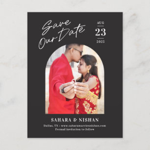 Cartão Postal Cor Editável do Arch de Tendência Salvar o Cartão-