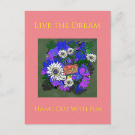 Cartão Postal Cor F fresca Vívida Divertida Alegre