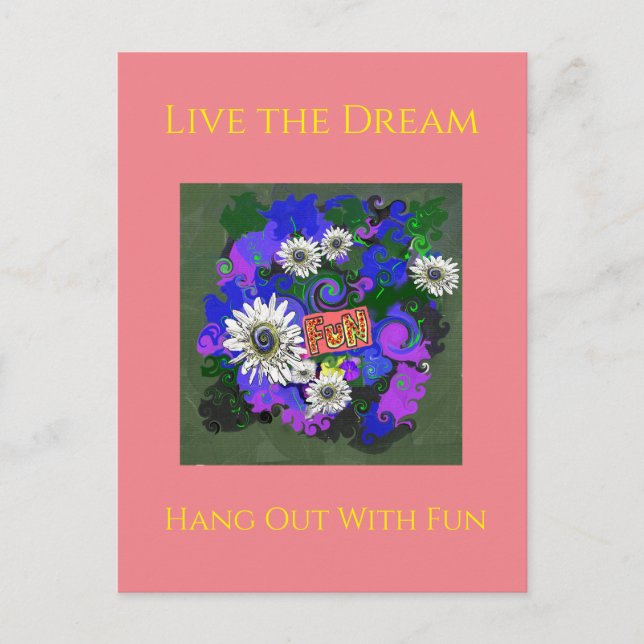 Cartão Postal Cor F fresca Vívida Divertida Alegre (Frente)