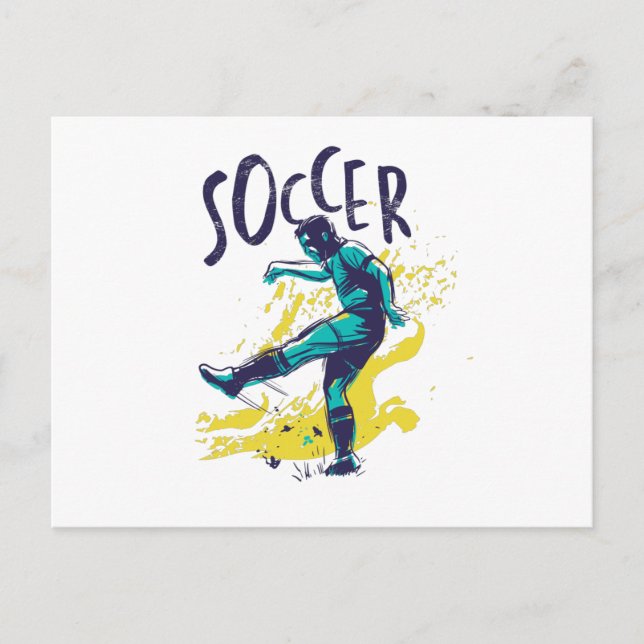 Cartão Postal Cor Grunge do Futebol (Frente)