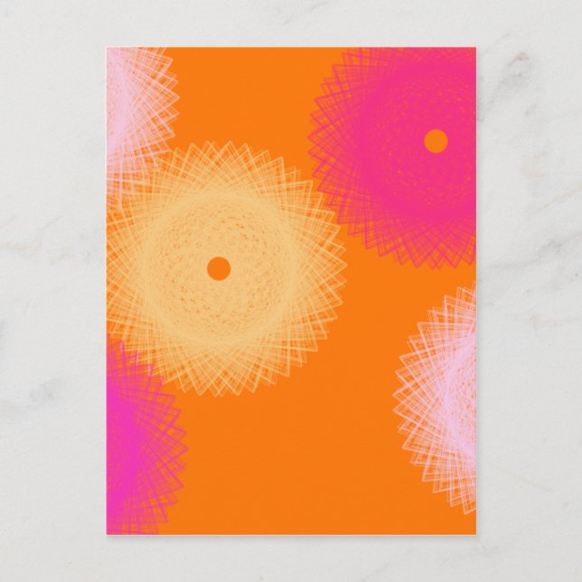 Cartão Postal cor laranja e rosa pop (Frente)