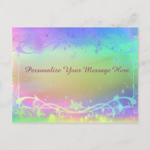 Cartão Postal Cor Personalizar Mensagem Arco-íris Pastel, Citaçã