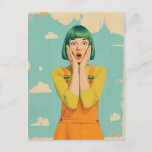 Cartão Postal Cor Pop Choque Retro