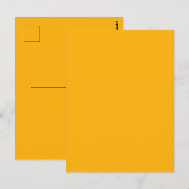 Cartão Postal Cor Sólida do outono Amarelo de Goldenrod (Frente/Verso)