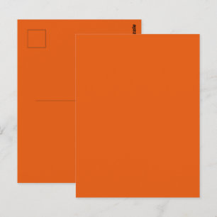 Cartão Postal Cor Sólida Laranja Especiaria de Abóbora Old Schoo