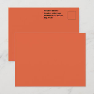 Cartão Postal Cor Sólida Laranja Pôr do Sol de Verona