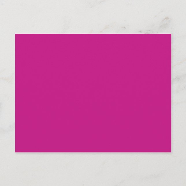 Cartão Postal Cor Sólida Magenta Magenta Fuchsia Cor Rosa Quente (Frente)