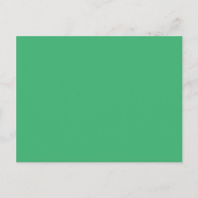 Cartão Postal Cor Sólida Verde Mar Médio Branco (Frente)