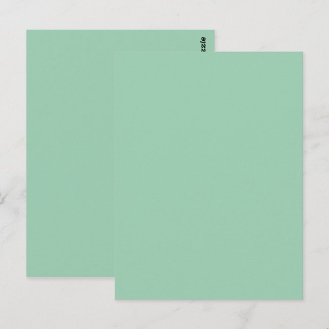Cartão Postal Cor Sólida Verde Menta Deliciosa (Frente/Verso)