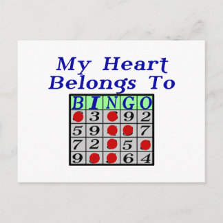 Cartão Postal Coração ao Bingo
