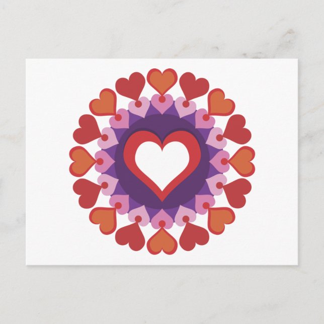 Cartão Postal Coração Caleidoscópio (Frente)