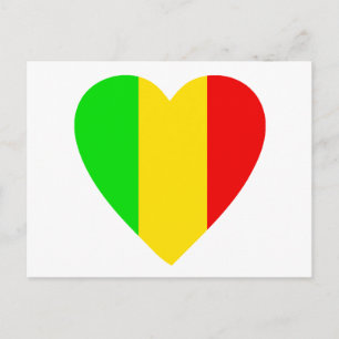 Cartão Postal Coração Colorido de Rasta