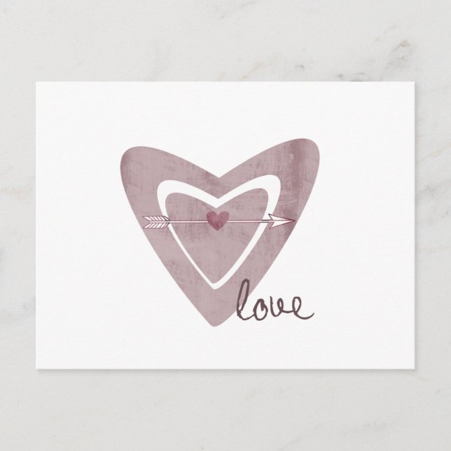 Cartão Postal Coração com Seta (Frente)