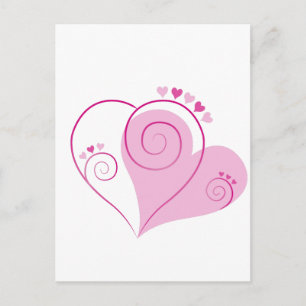 Cartão Postal coração corações amor romântico personalizar perso