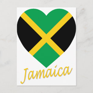 Cartão Postal Coração da Bandeira da Jamaica