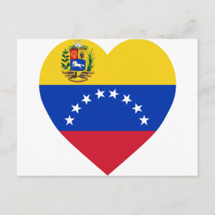 Cartão Postal Coração da Bandeira da Venezuela