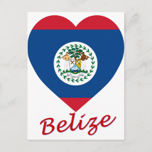 Cartão Postal Coração da Bandeira de Belize