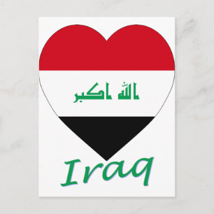 Cartão Postal Coração da Bandeira do Iraque