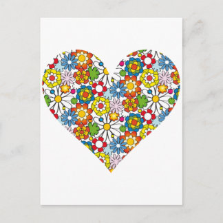 Cartão Postal Coração das Flores