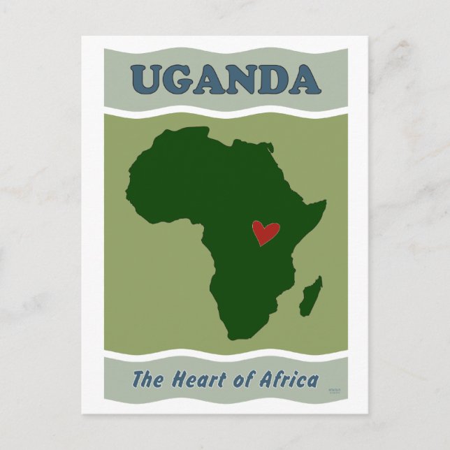 Cartão Postal Coração de África de Uganda (Frente)