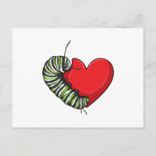 Cartão Postal Coração de Amor de Lagarta