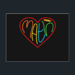 Cartão Postal Coração de Amor de Matemática Matemática Professor<br><div class="desc">Esta ideia gráfica é para amantes de matemática. Esta roupa engraçada com citação faz todos os professores de matemática felizes.</div>