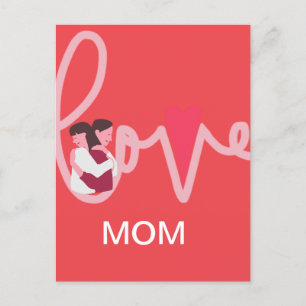 Cartão Postal Coração de amor mãe personalizado dia dos namorado