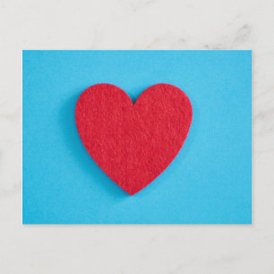 Cartão Postal Coração de Amor Vermelho