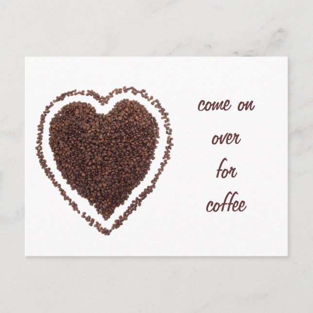 Cartão Postal coração de café (Frente)
