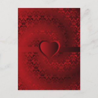 Cartão Postal Coração de damasco vermelho