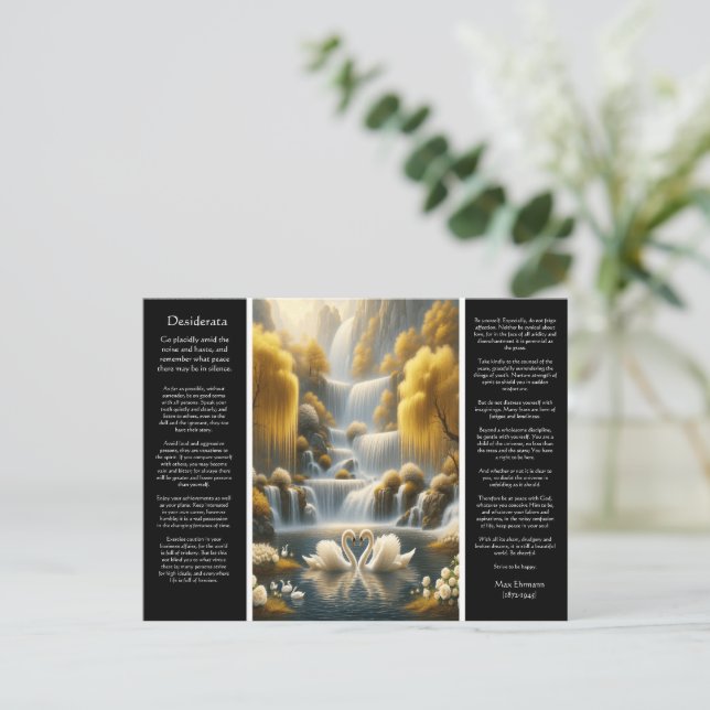 Cartão Postal Coração de Desiderata Valley, Embraço de Swan (Em pé/Frente)