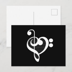 Cartão Postal Coração de Música - Eu Amo Música