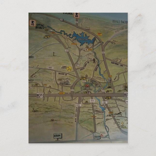 Cartão Postal Coração de New Braunfels, Texas (Frente)