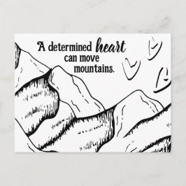 Cartão Postal Coração Determinado Motivacional Pode Mover Montan
