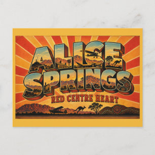 Cartão Postal Coração do Centro Vermelho de Alice Springs Arte V
