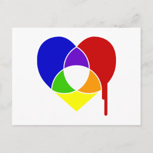 Cartão Postal coração do gráfico de cores