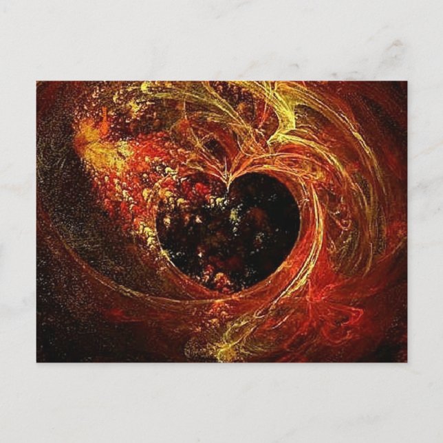 Cartão Postal Coração em chamas (Frente)